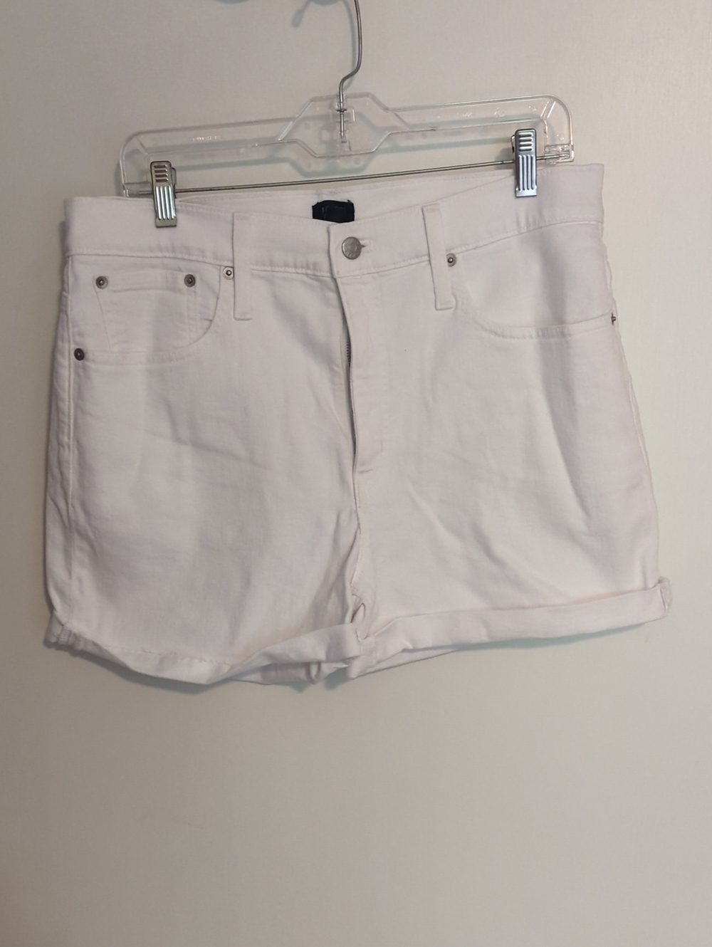 J. Crew White Rolled-Hem Denim Shorts